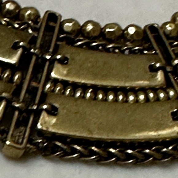 Lucky Brand Necklace Bib Collar Gold Tone Egyptian Style Statement - Picture 7 of 9